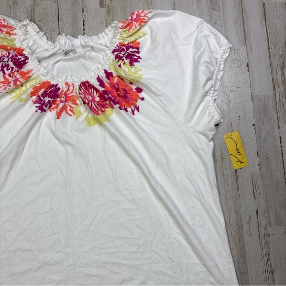 Kim Rogers Woman Top Short Sleeves White Casual Plus Sz 3X NWT! - Picture 4 of 16